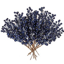 20 PCS Artificial Christmas Berry Picks, 8.7" Faux Berry Stems Spray with Gli...