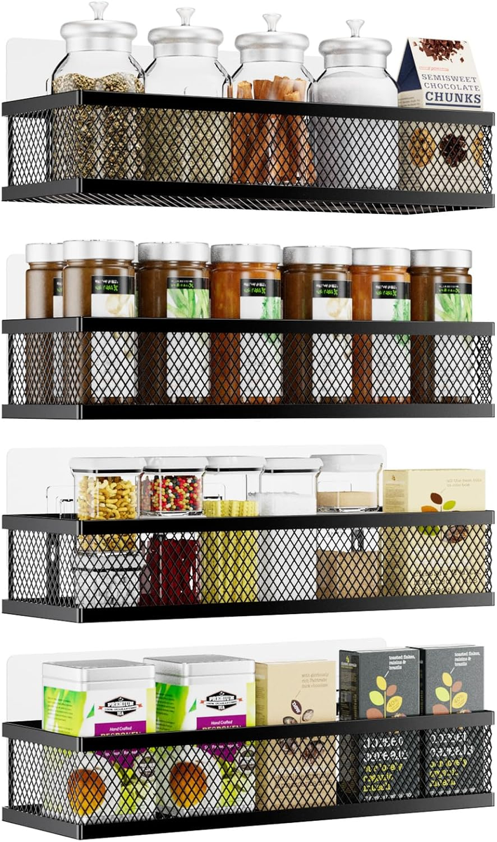 pantry wall shelf spice rack