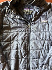 Patagonia Full Zip Insulated Nano Puff Jacket Kids Size XL 14 Navy Blue