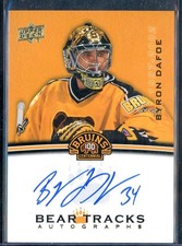 2023-24 UD Boston Bruins Centennial Bear Tracks Autographs #BTBD Byron Dafoe