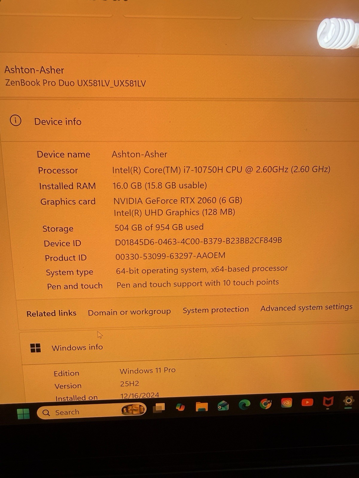 ASUS ZenBook Pro Duo UX581LV, 15.6-Inch Laptop, with Intel Core i7-10750H, 954 GB SSD (Solid State Drive), Windows 11 Pro
