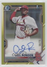 2021 Bowman Chrome Prospect Yellow Refractor 56/75 Angel Rondon Auto 0u46