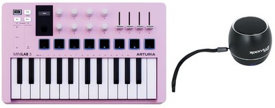 Arturia MiniLab 3 Rose Quartz USB Keyboard Controller+Portable Bluetooth Speaker