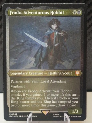 Frodo, Adventurous Hobbit 0082 Etched Thick Stock Foil LOTR Commander MTG NM