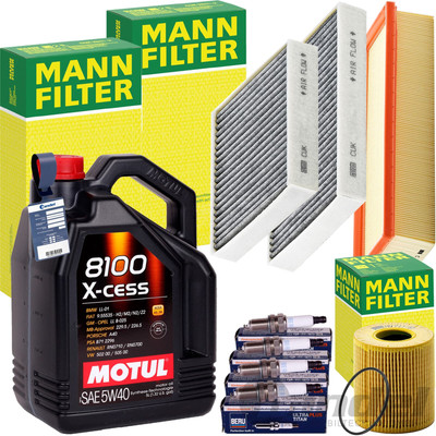 MANN INSPEKTIONSPAKET+MOTUL 5W-40 MOTORÖL passend für PEUGEOT 207 SW CITROËN C3