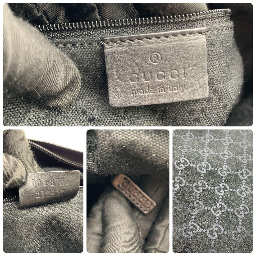 GUCCI GG Suede Gray Shoulder Bag Vintage Leather Crossbody Authentic thumbnail 12