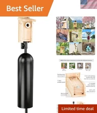 Bird House with Pole and 8" Baffle - A Bluebird House Built to NABS Specs - N...