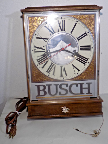 A++ Condition 18x12 Busch Beer Lighted Clock WORKING as intended
