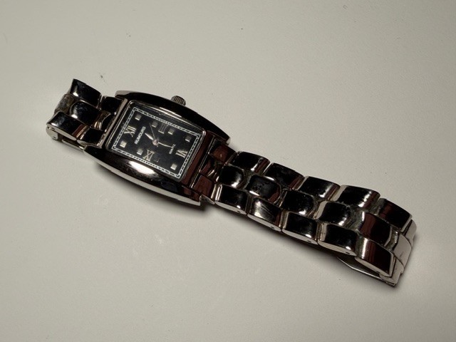 Vintage Rumours Silver Tone Rectangular Face Meta… - image 7