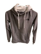 North Face Fleece Lined Gray Hoodie Women s Size XS Pockets
