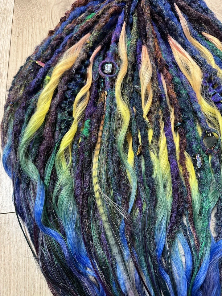 Rastas “Pavo Real” DE 55 piezas - 110 extremos + decoración banda elástica gratis Foto 4 de 4