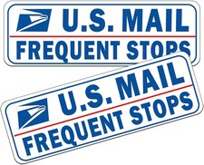 Mail Delivery Driver Magnetic Signs - 2 Pack Rural Small, Blue White 2