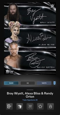 (DIGITAL) Topps WWE Slam 26 TRIPLE SIGNATURE Silver WYATT BLISS ORTON