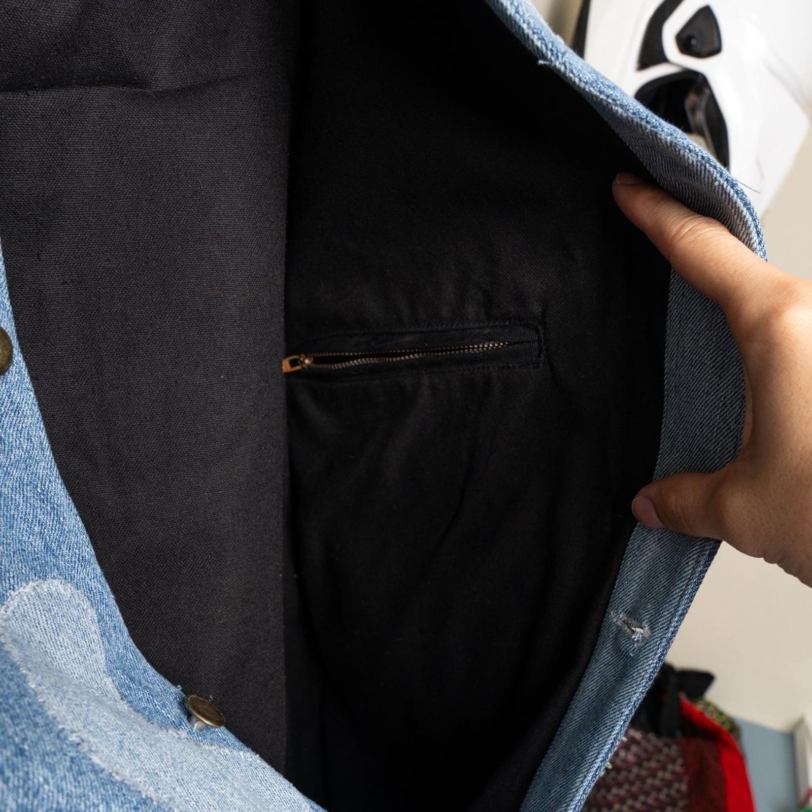 Custom upcycled patchwork denim jacket - image 7