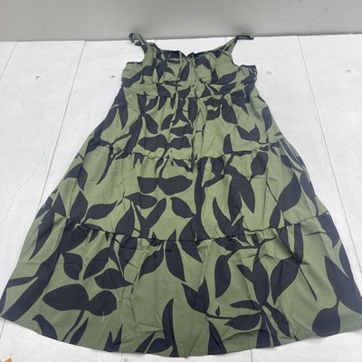 RWJ Dress Womens 3XL Green Floral V Neck Sleeveless Smocked Tiered Sundress