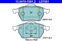 Bremsbelagsatz Scheibenbremse ATE Ceramic 13.0470-7081.2 FüR Audi TT A3 Seat VW