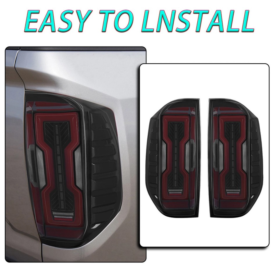 Black Smoke LED DRL Tail Lights PAIR For 2014 2021 Toyota Tundra Rear black-smoke-led-drl-tail-lights-pair-for-2014-2021-toyota-tundra-rear