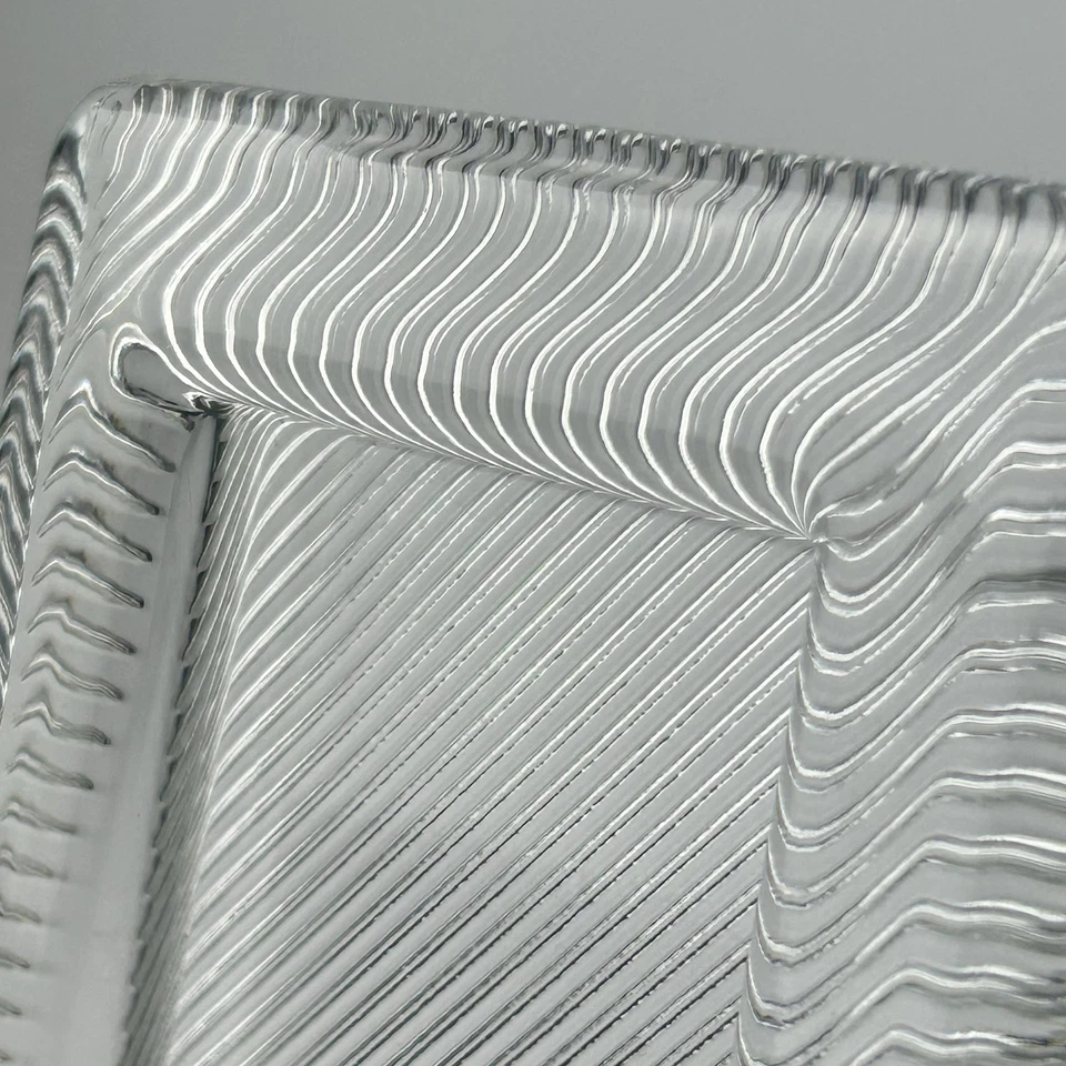 Vintage MIKASA Art Deco Picture Frame Clear Heavy Glass Crystal Ribbed 4 X 2 3/4 - Image 2 of 4