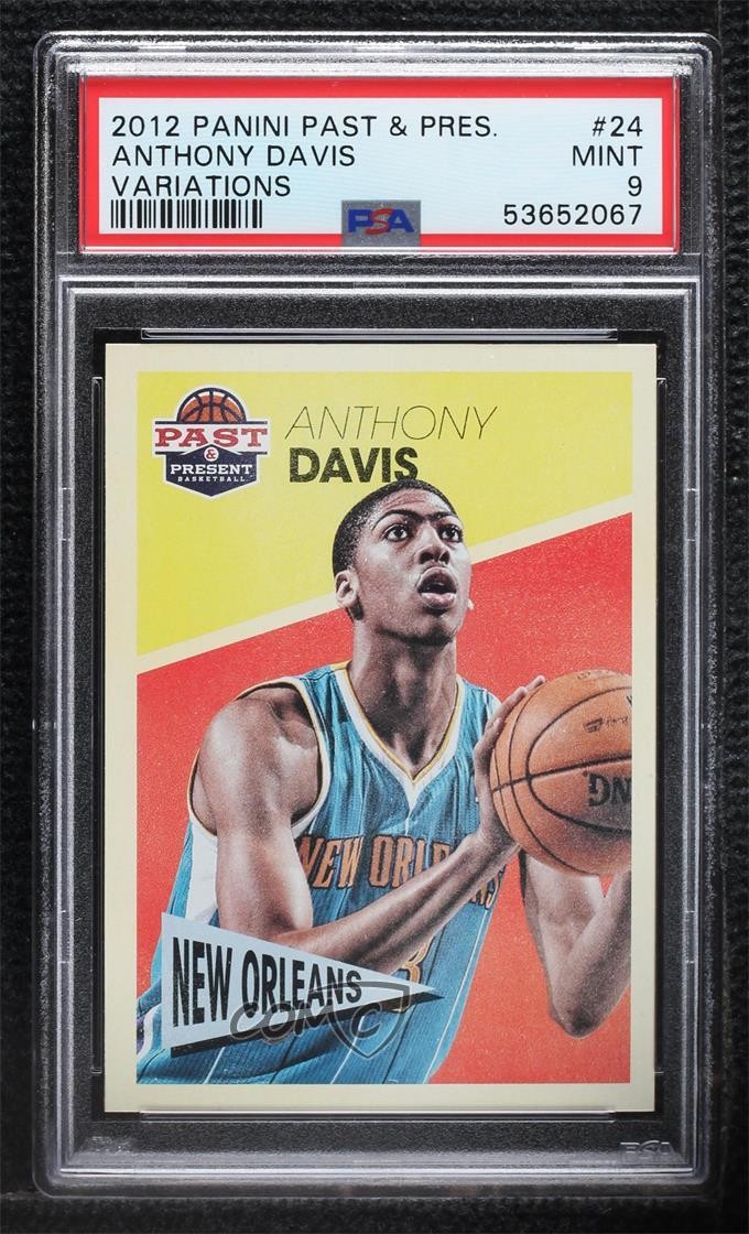 2012 Panini Past & Present Variation Anthony Davis #24 PSA 9 MINT Rookie RC e0h