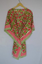 100%Cotton Block Print Short Kaftan Dress 100% TARRIF FREE✅0% CHARGE SK-69*