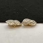 Vintage Swarovski Signed S.A.L. Rhinestone Earrings Gold Tone Clip On. — photo 8