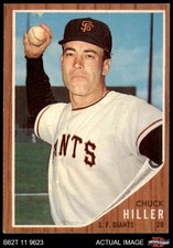 1962 Topps #188 Chuck Hiller Normal Tint Giants COMMON VARIATION 6 - EX/MT