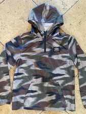 VANS Hooded Windbreaker Camouflage Pullover 1/4 Zip Youth Size Medium 12-14