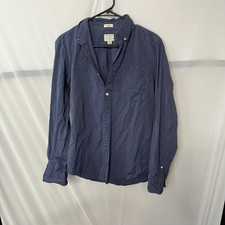 Secret Wash J Crew SLIM 98 Organic Cotton Men's blue button down size medium