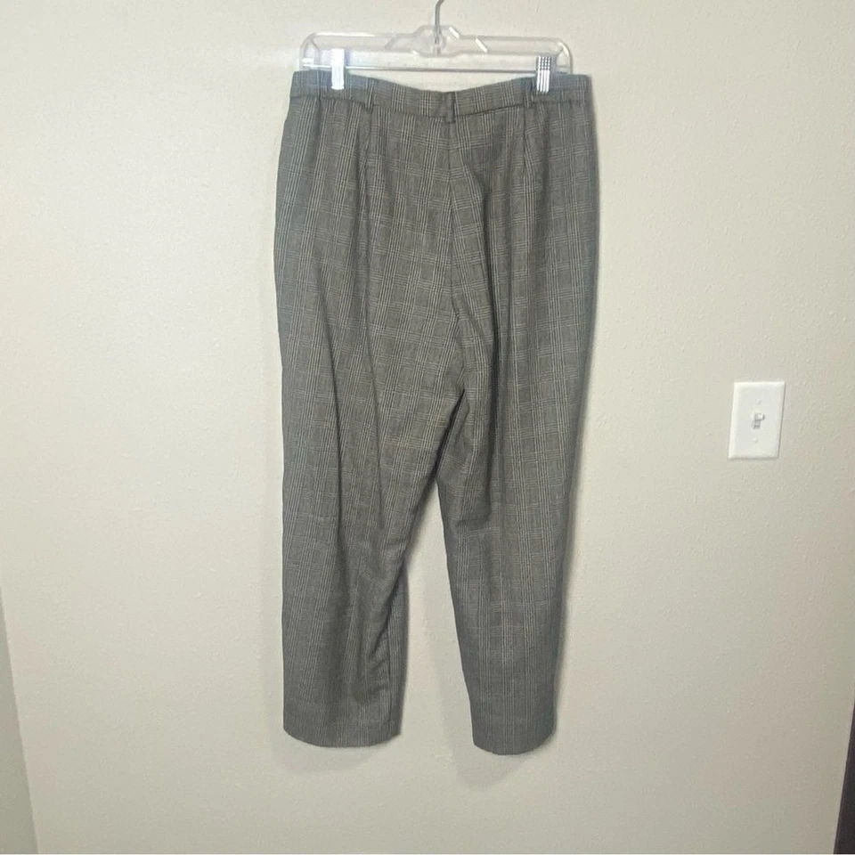 Pantalones plisados delanteros a cuadros 100 % lana vintage de Appleseed para mujer talla 14P Foto 2 de 4