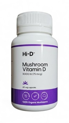 Hi-D Mushroom Vitamin D 3000IU Wholefood Plant Based Shiitake 100% Organic 60 CT