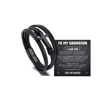 To My Son Grandson Bracelet From Mom Grandma, Eternal Guardian Faith Love You...