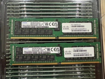 Samsung 64GB (2x32GB 2Rx4 2933Mhz ECC DDR4 RDIMM M393A4K40DB2-CVF UCS-MR-X32G2RT - Image 1 of 2