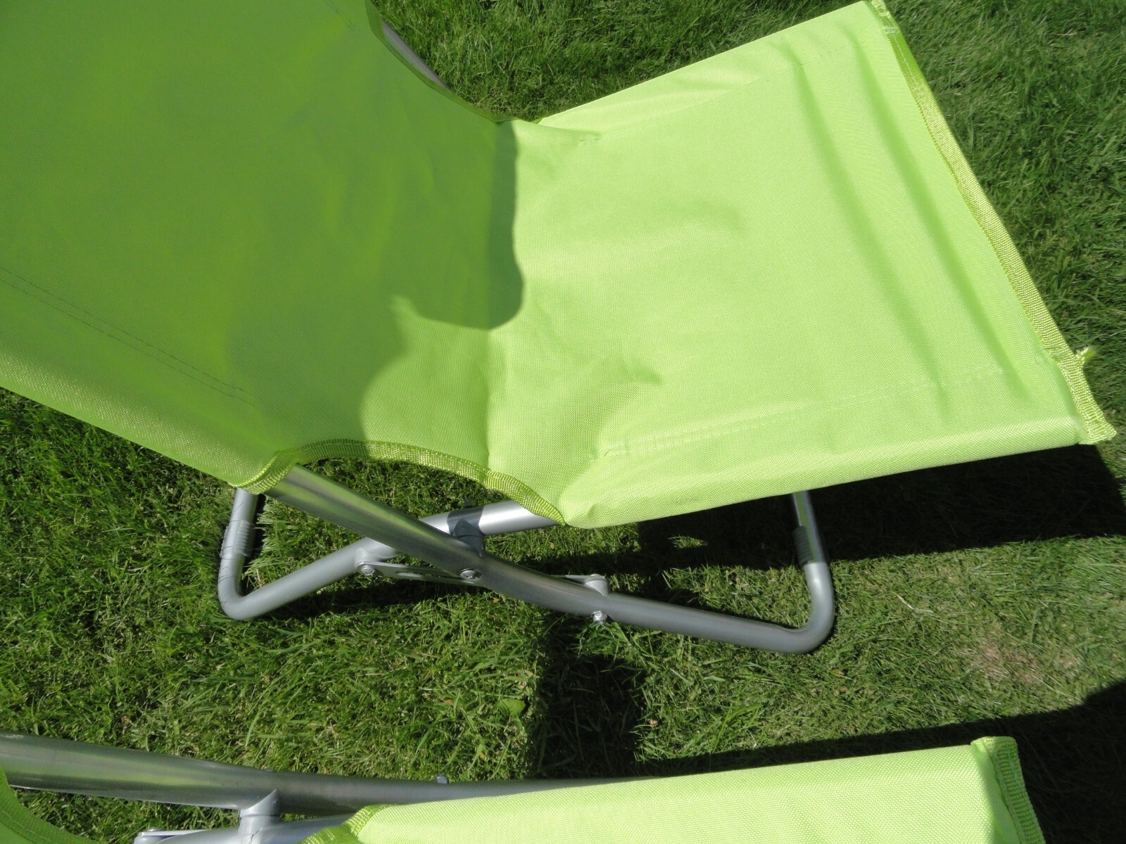 Two Sainsburys Folding Beach Camping or Festival Chairs Brand New Lime