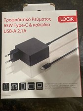 EU Power Plug Laptop Charger- 65w USB Type C Power Adaptor With 2.1A USB A