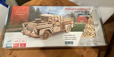 Mechanical UGEARS wooden 3D puzzle Model Pickup Lumberjack Self-Assembly Set