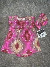 NWT Ade and Ayo from Target Baby BodySuit and Headband Set, Pink Abstract, 3-6 m