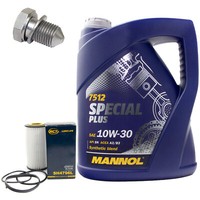 MotoröL Set 10W-30 5 Liter + ÖLfilter SH 4796 L + Schraube FüR Audi A3 VW Passat