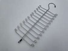 Vintage Metal Hanging Tie  Belt Rack Organizer Holds 24 Ties 15 1/4  