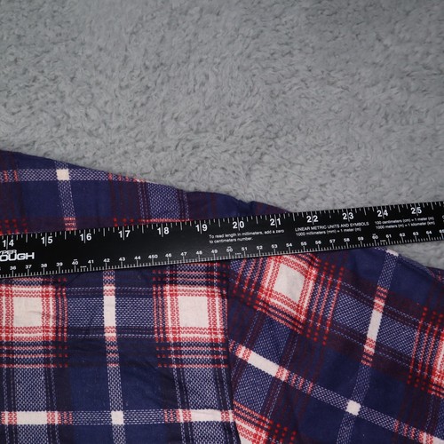 Vintage Montgomery Ward Flannel Shirt Red White Blue Size Large 100% Cotton - Picture 9 of 11