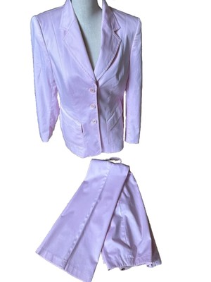   Escada Pink Pant Suit Size 40 Cotton Spandex NWOT