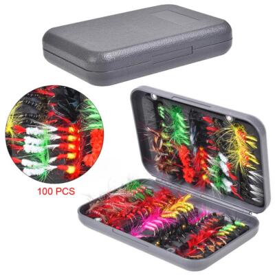 Simulation Fly Flies Butterfly Fly Fishing Lure Bait 100pcs/lot 20 Colors Mixed
