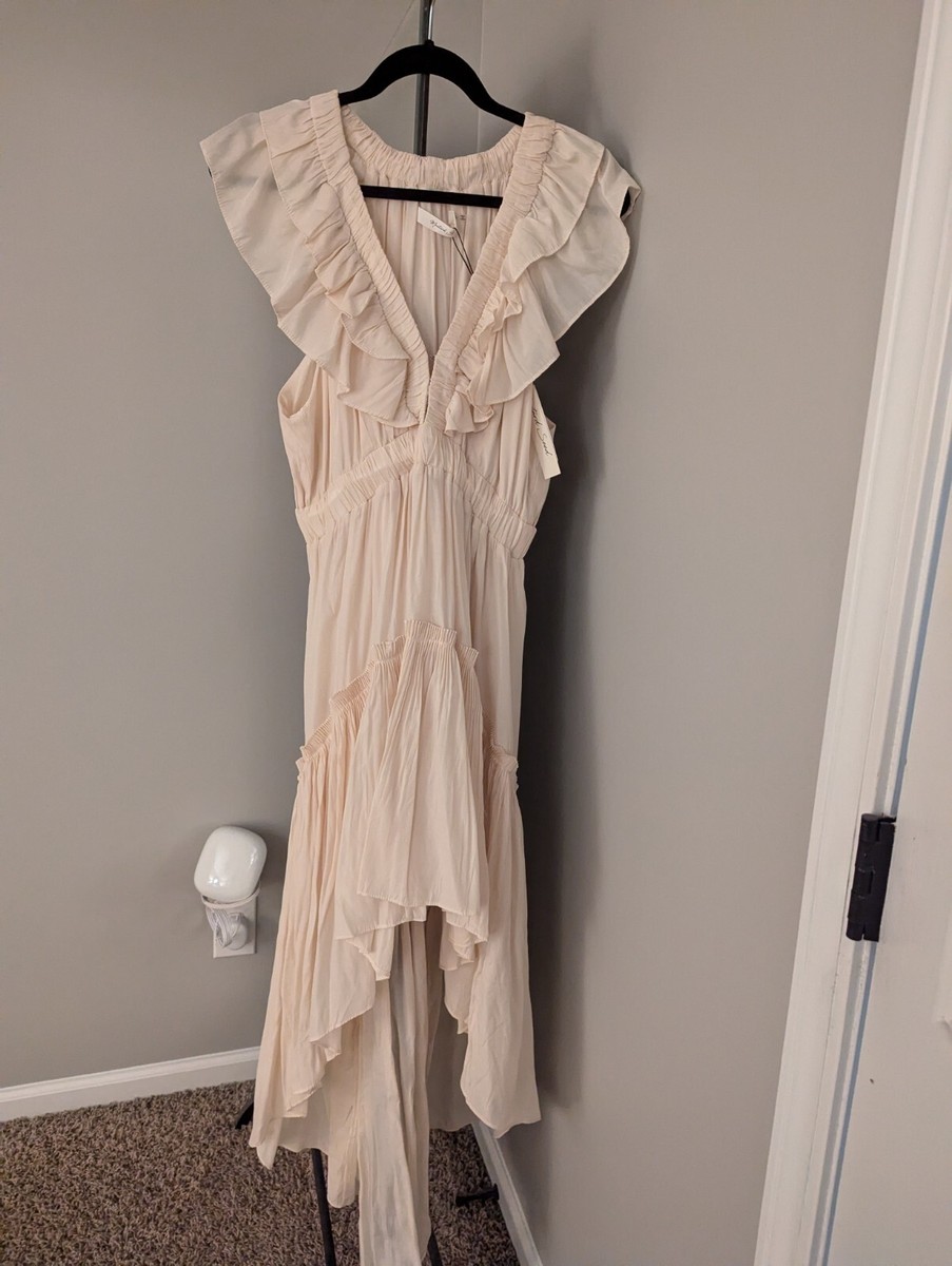 Mustard Seed Summer Hi/Low Resort Dress Shirred Ruffle Nwt, I