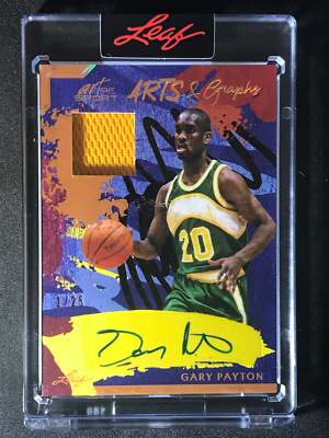 2023 Leaf Art Of Sport Arts and Graphs Auto Relic Bronze Gary Payton 1/25