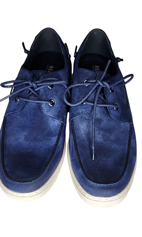 Kenneth Cole Reaction Para Hombres Azul Marino Indy Boat Imitación Gamuza Zapato Informal 10.5  Foto 2 de 4