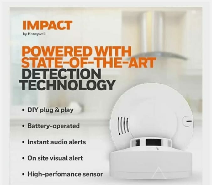 Honeywell Battery Operated standalone Smoke Detector, White (JTYJ-GD-2330/B)