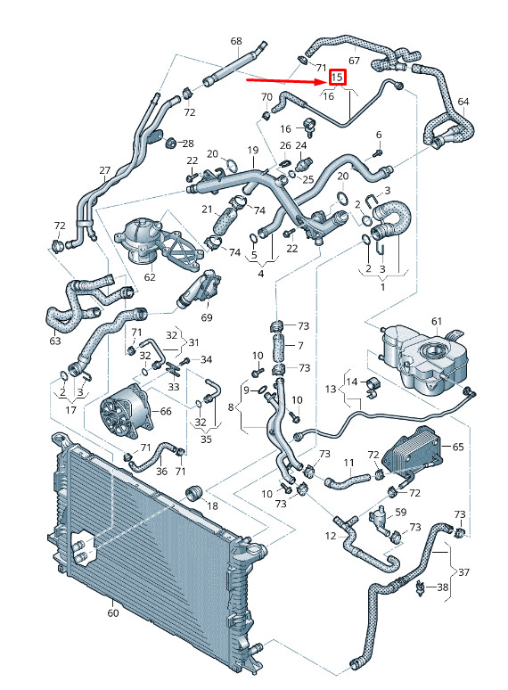 Conduite de reniflard central moteur Audi A8 4H 4H0121081Bc