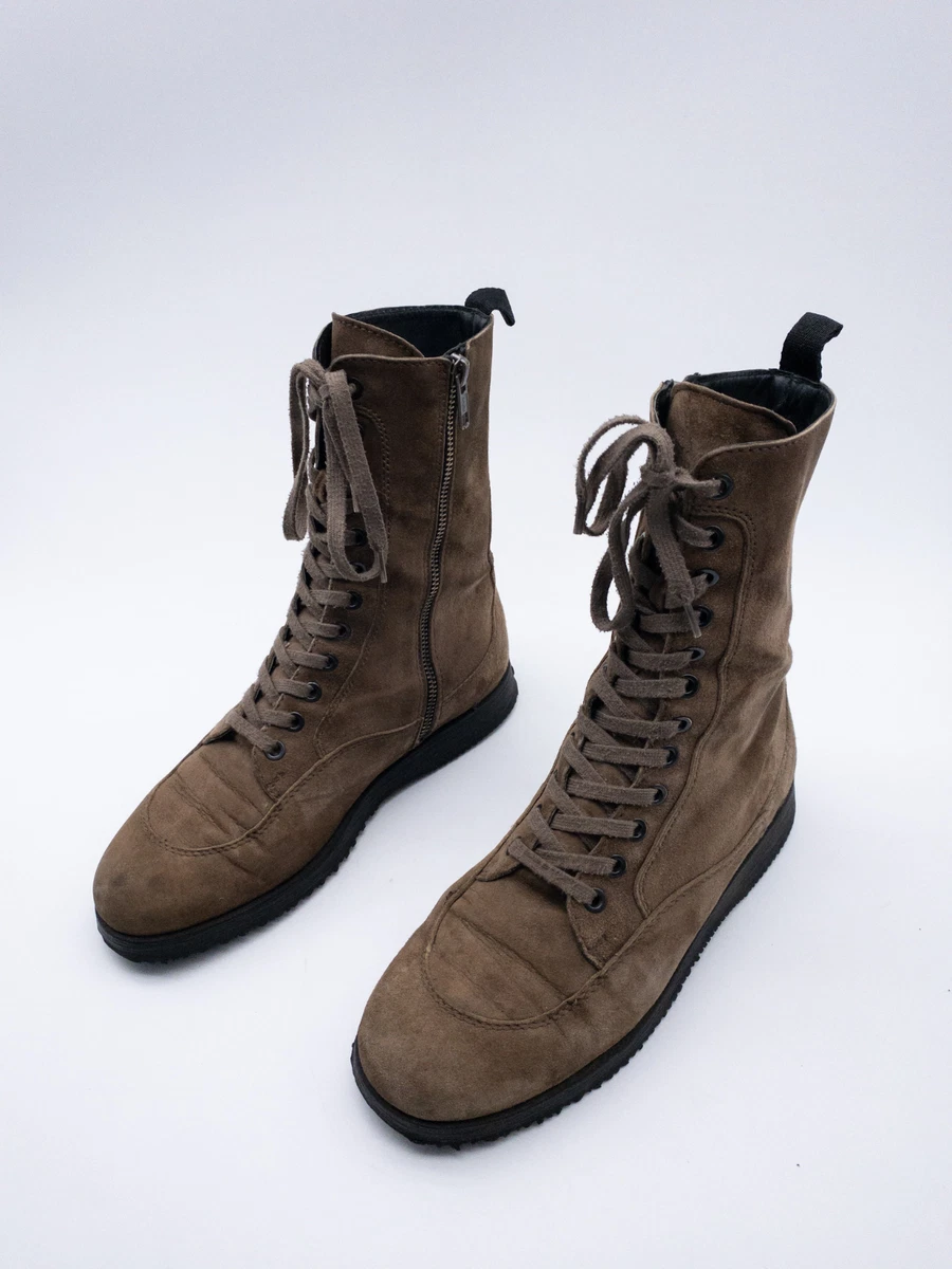 Bottes Femme HOGAN En Cuir Suédé Marron - Talon Block De 11 Cm - Pointure 39 (équivaut 37,5) - Neuf Avec Emballage