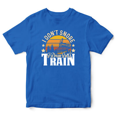 Vintage Steam Train T Shirt Boys I Don't Snore I Dream I'm A Train Boy Top  Tee UK