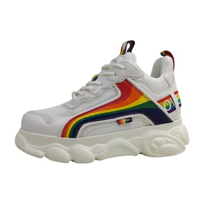 Buffalo  Damenschuhe sportlicher Schnürer Weiß Freizeit
