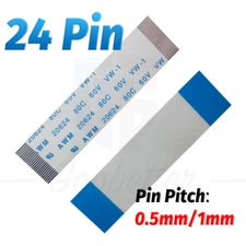 5cm to 30cm Length, 24Pin FPC FFC Flat Flexible Ribbon Cable 0.5mm/1.0mm Pitch
